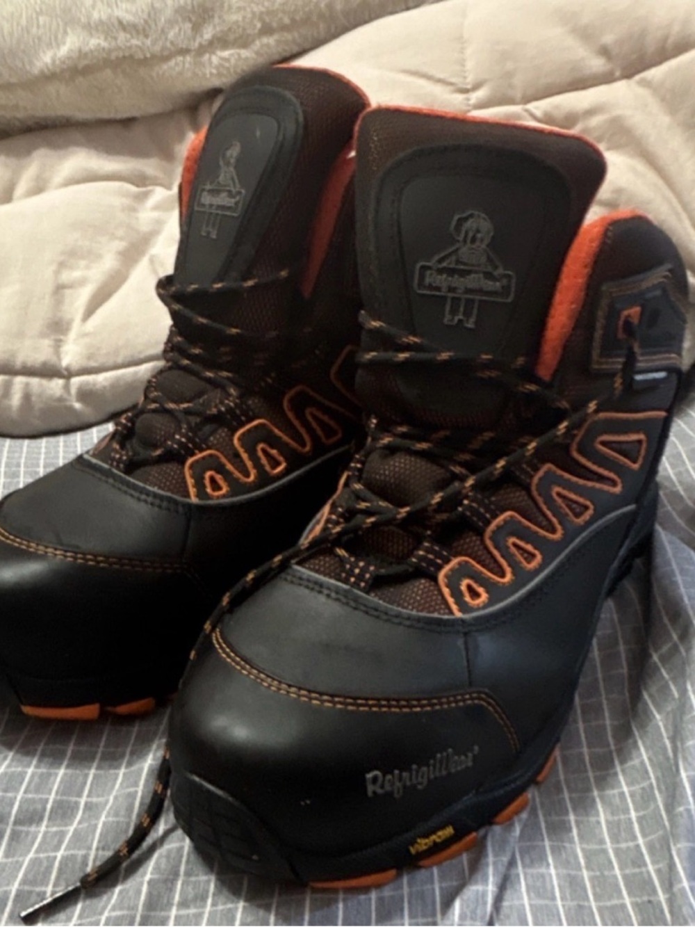 RefrigiWear Black and Orange Work Boots